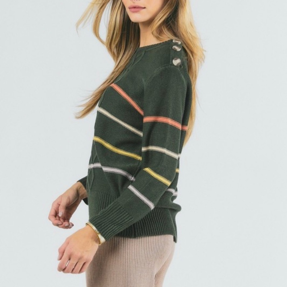 STRIPE CREW NECK SWEATER - Picture 4 of 14
